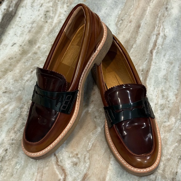 Women’s DOLCE VITA Arabel burgundy multi loafers- Size 10 - Picture 3 of 7